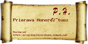 Prierava Honorátusz névjegykártya